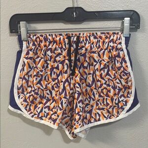 Nike Girls Orange and Purple Athletic lined Shorts with and Elastic Waistband
